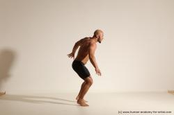 Underwear Man Black Muscular Bald Dancing Dynamic poses Academic